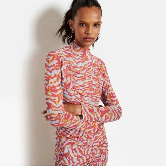 Elegant Multicolor Long Sleeve Dress - Picture 4 of 5